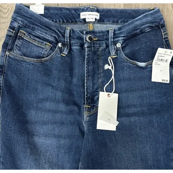 NWT Good American Good Legs Skinny Crop Jeans with Raw Hem 10/30 - Picture 5 of 5